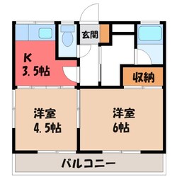 宇都宮駅 バス3分  平出工業団地下車：停歩3分 2階の物件間取画像